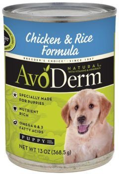 avoderm natural chicken and rice formula puppy canned dog food