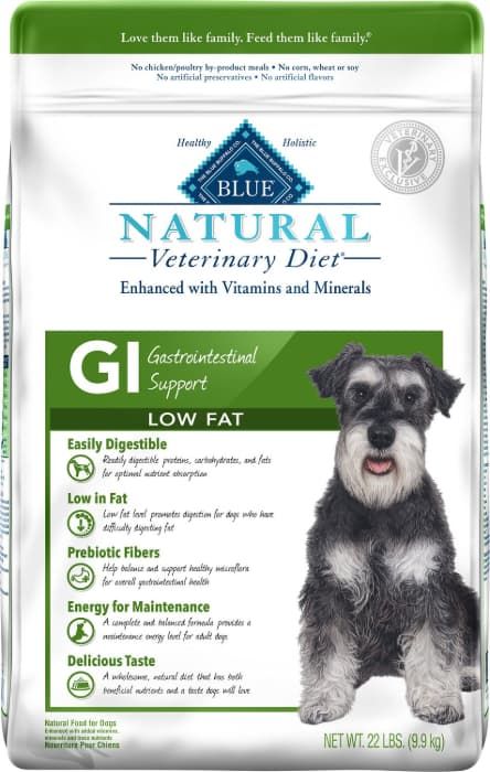 blue buffalo natural veterinary diet gi gastrointestinal support low fat dry dog food