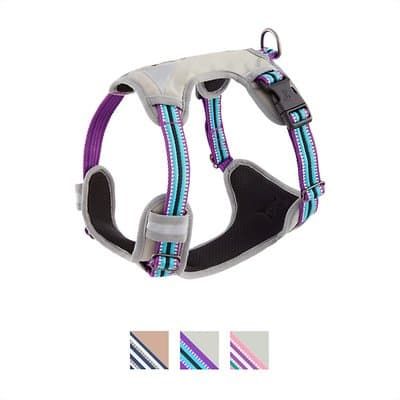 blueberry pet reflective multi-colored stripe padded dog harness