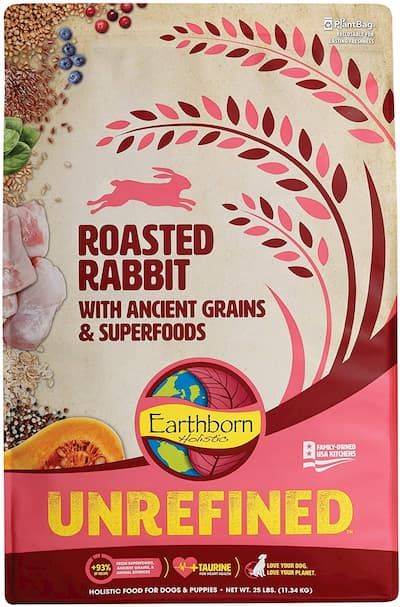 earthborn unrefined roasted rabbit and ancient grains