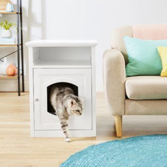 frisco decorative side table cat litter box cover