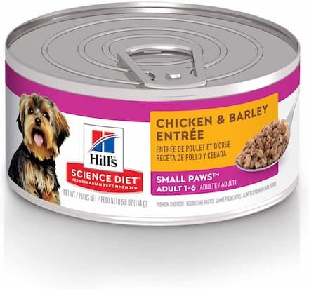 hills science diet adult small paws chicken and barley