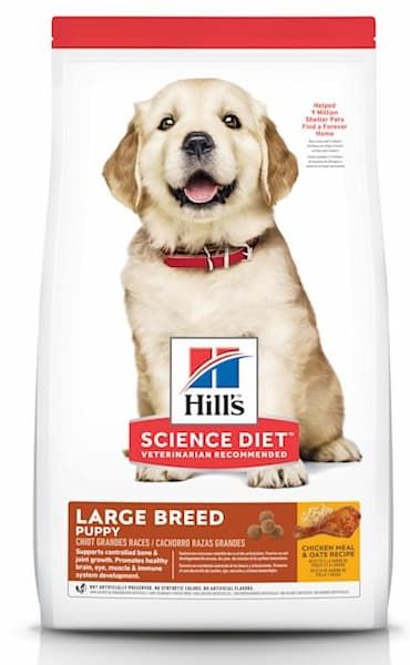 hill's science diet large breed chicken meal & oats recipe dry puppy food
