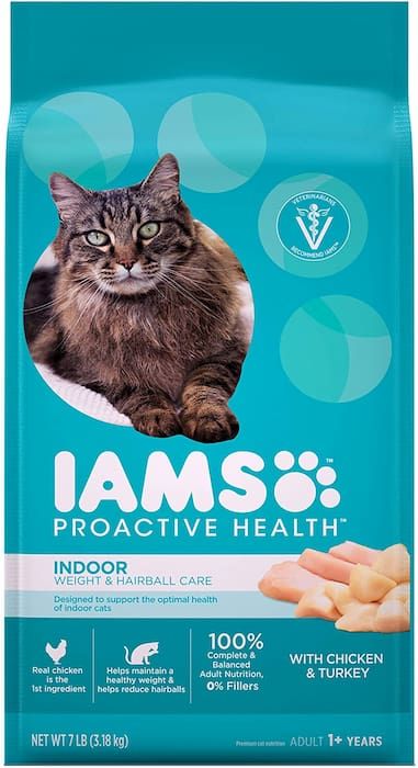 iams proactive health adult indoor weight and hairball control dry cat food