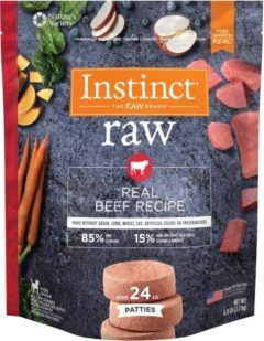 instinct frozen raw patties grain-free real beef recipe dog food