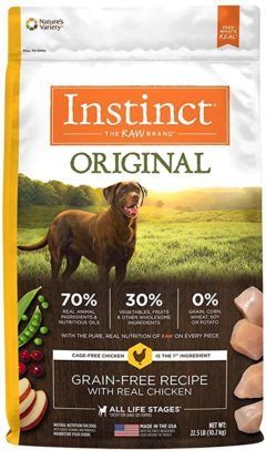 instinct original grain free recipe with real chicken freeze dried raw coated