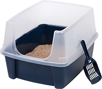 iris open top litter box with shield and scoop