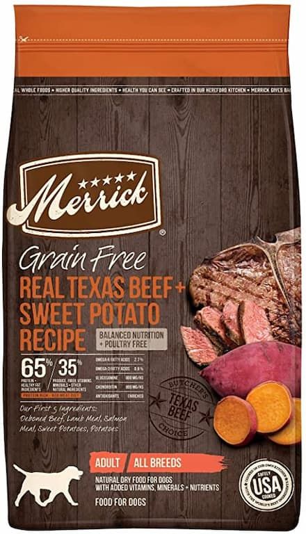 merrick grain free real texas beef sweet potato dry dog food