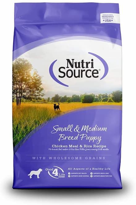 nutrisource small and medium breed puppy chicken and rice formula