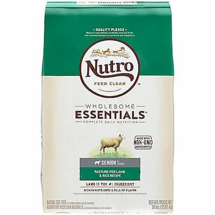 nutro wholesome essentials senior lamb & rice recipe dry dog food