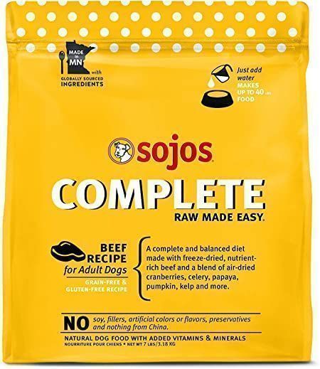 sojos complete natural freeze-dried natural raw and dehydrated grain-free dog food