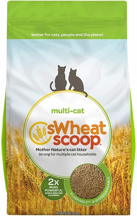 swheat scoop multi-cat unscented clumping wheat cat litter