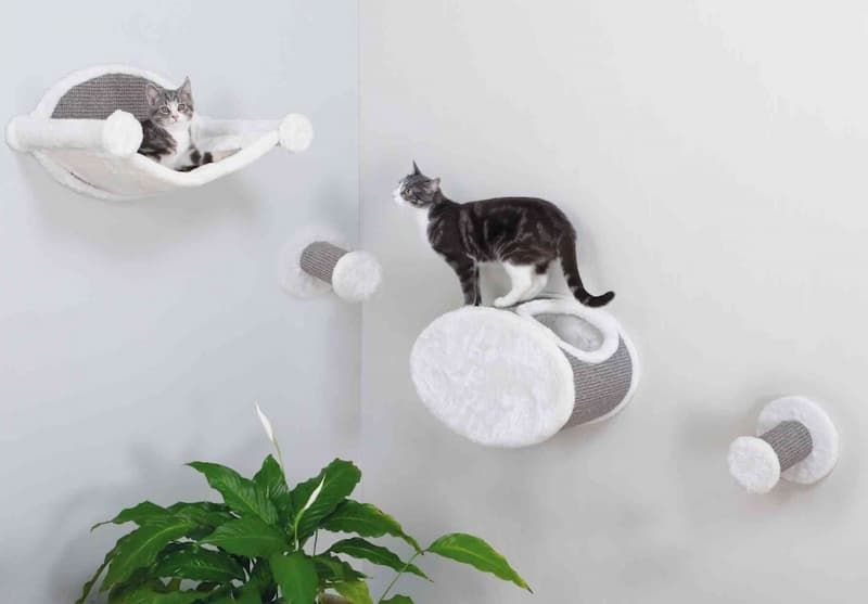 trixie lounger wall mounted cat shelves upclose