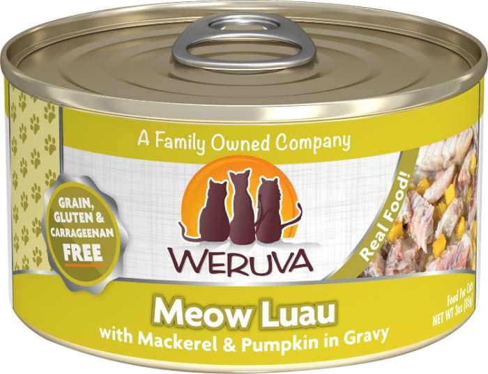 weruva grain-free canned cat food mew luau