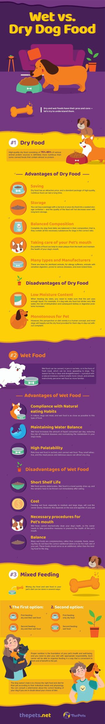 Pros and cons: dry dog food vs wet (practical view)