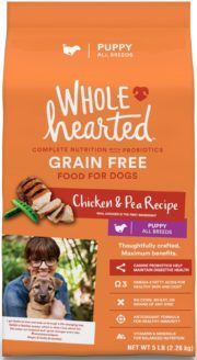 wholehearted grain free chicken and pea recipe dry puppy food